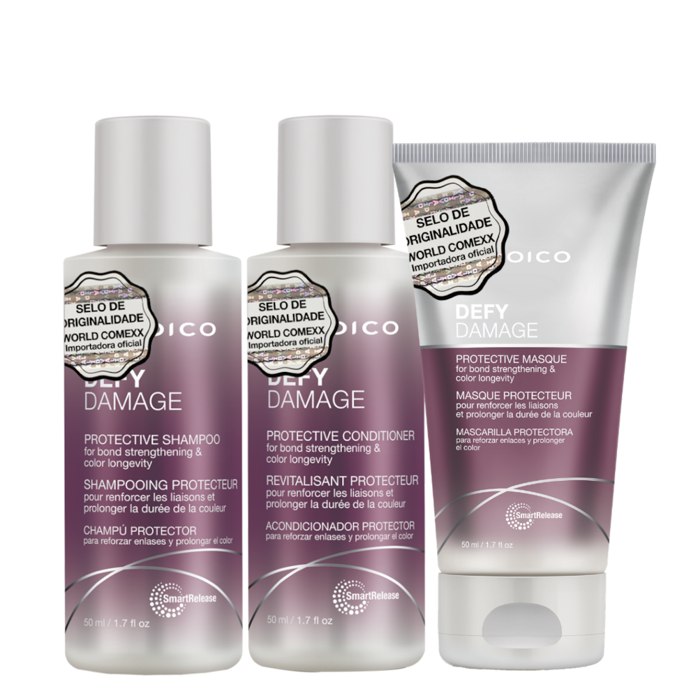 Kit Triplo Mini Joico Defy Damage (Shampoo, Condicionador e Máscara