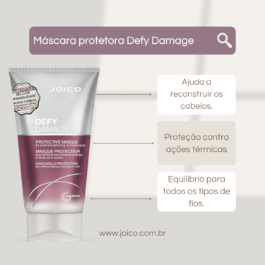 MÁSCARA NUTRITIVA E PROTETORA DE DANOS - JOICO DEFY DAMAGE 150 ml MÁSCARA NUTRITIVA E PROTETORA DE DANOS - JOICO DEFY DAMAGE 150 ml