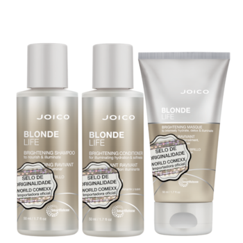 MINI KIT TRIPLO PARA CABELOS LOIROS, OPACOS, DESCOLORIDOS E COM ACÚMULO DE RESÍDUOS BLONDE LIFE JOICO