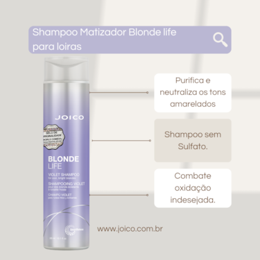 SHAMPOO DESAMARELADOR PARA CABELOS LOIROS - JOICO BLONDE LIFE 1000 ml