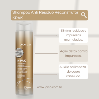 SHAMPOO DETOX E ANTI-RESÍDUO – JOICO K-PAK CLARIFYING  300 ml SHAMPOO DETOX E ANTI-RESÍDUO – JOICO K-PAK CLARIFYING  300 ml