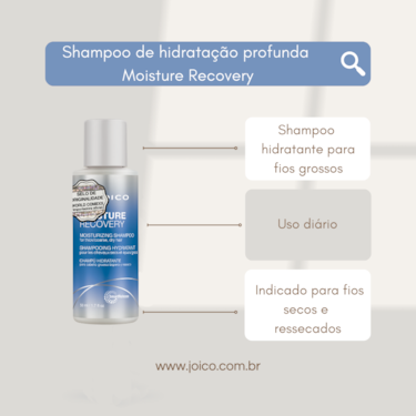 SHAMPOO HIDRATANTE PARA CABELOS RESSECADOS - JOICO MOISTURE RECOVERY  50 ml SHAMPOO HIDRATANTE PARA CABELOS RESSECADOS - JOICO MOISTURE RECOVERY  50 ml